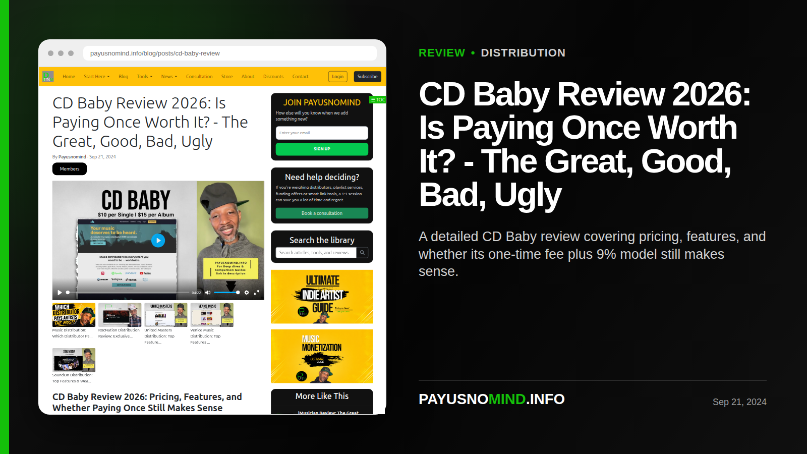 CD Baby Review 2026: Is Paying Once Worth It? - The Great, Good, Bad, Ugly