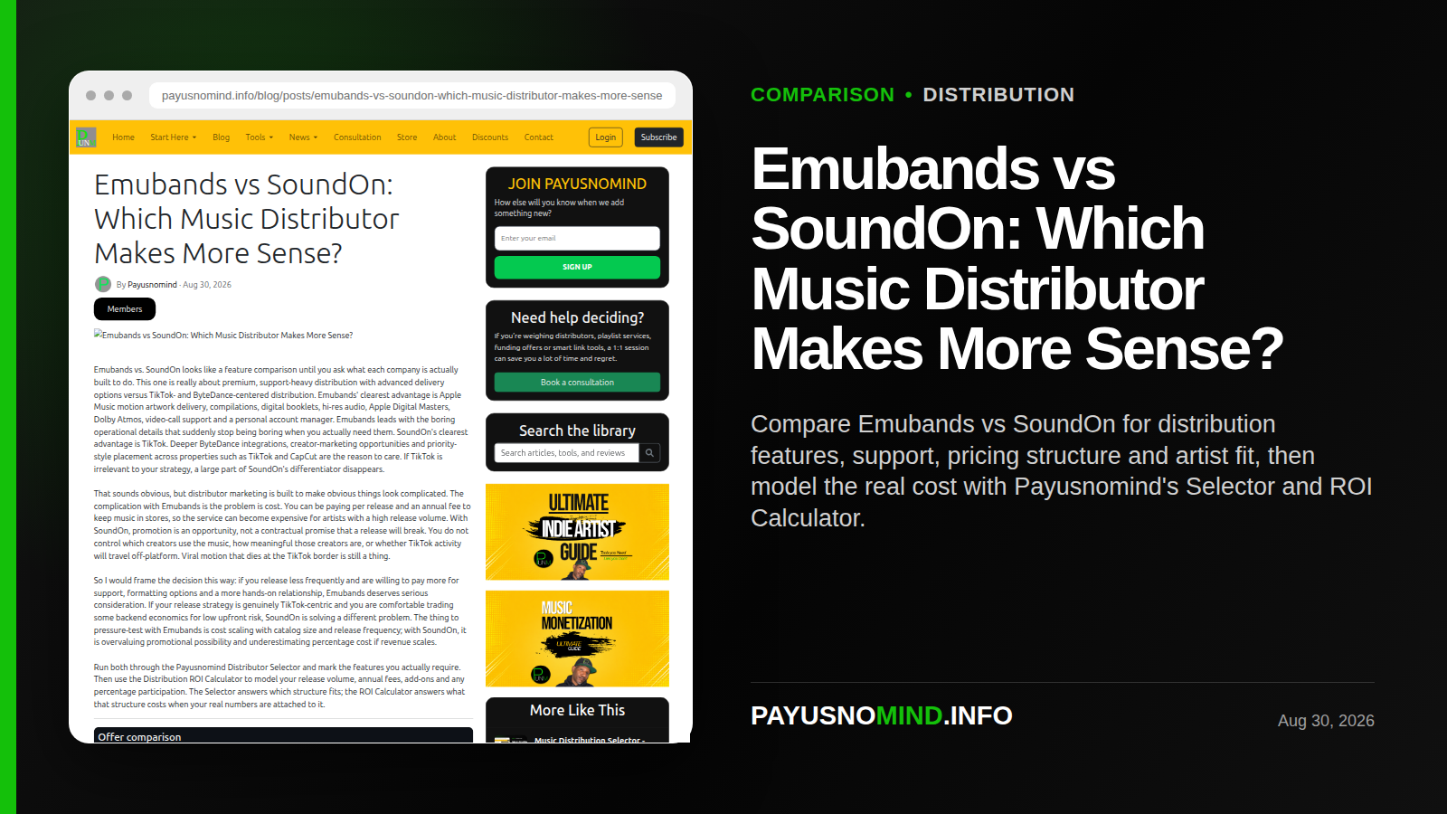 Emubands vs SoundOn: Which Music Distributor Makes More Sense?