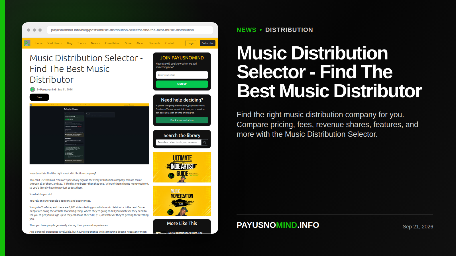 Music Distribution Selector - Find The Best Music Distributor thumbnail