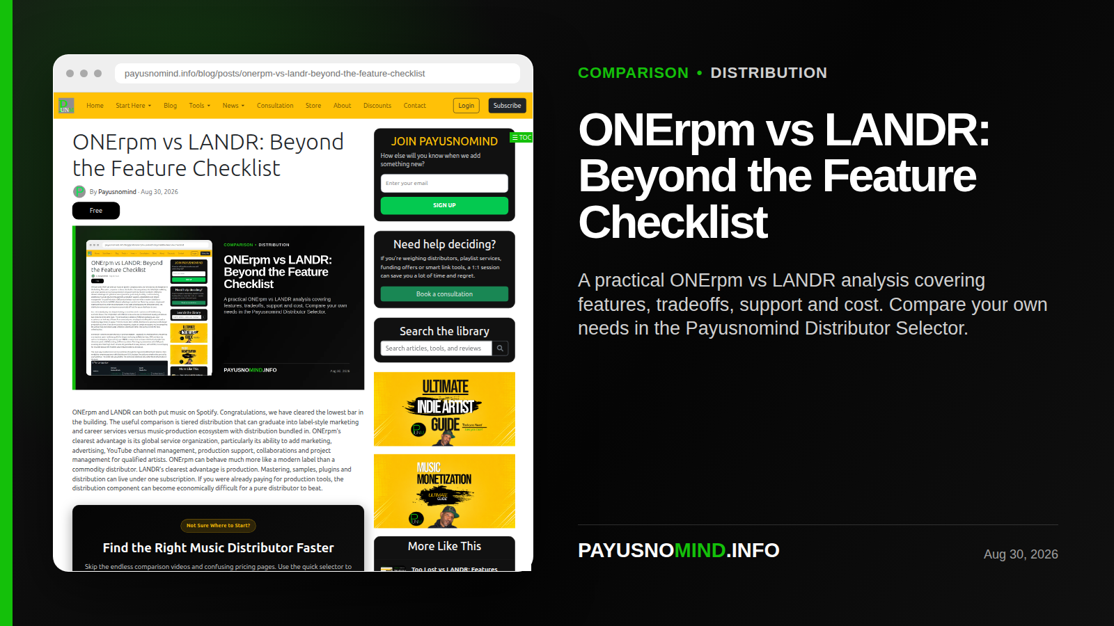 ONErpm vs LANDR: Beyond the Feature Checklist thumbnail