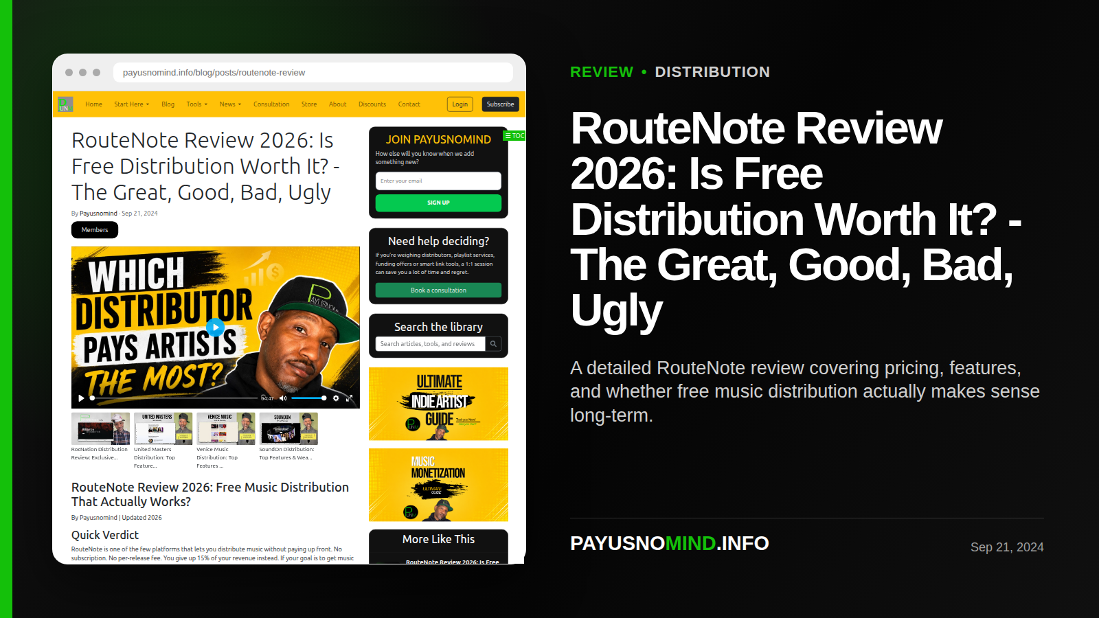 RouteNote Review 2026: Is Free Distribution Worth It? - The Great, Good, Bad, Ugly thumbnail