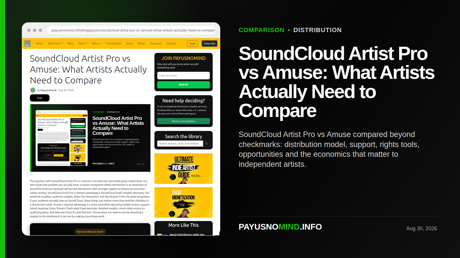 SoundCloud Artist Pro vs Amuse: What Artists Actually Need to Compare
