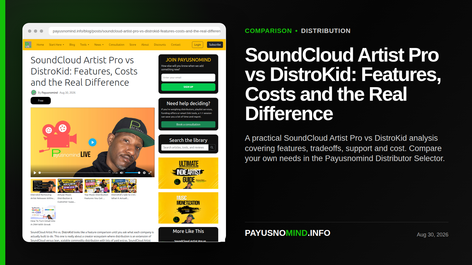 SoundCloud Artist Pro vs DistroKid: Features, Costs and the Real Difference thumbnail