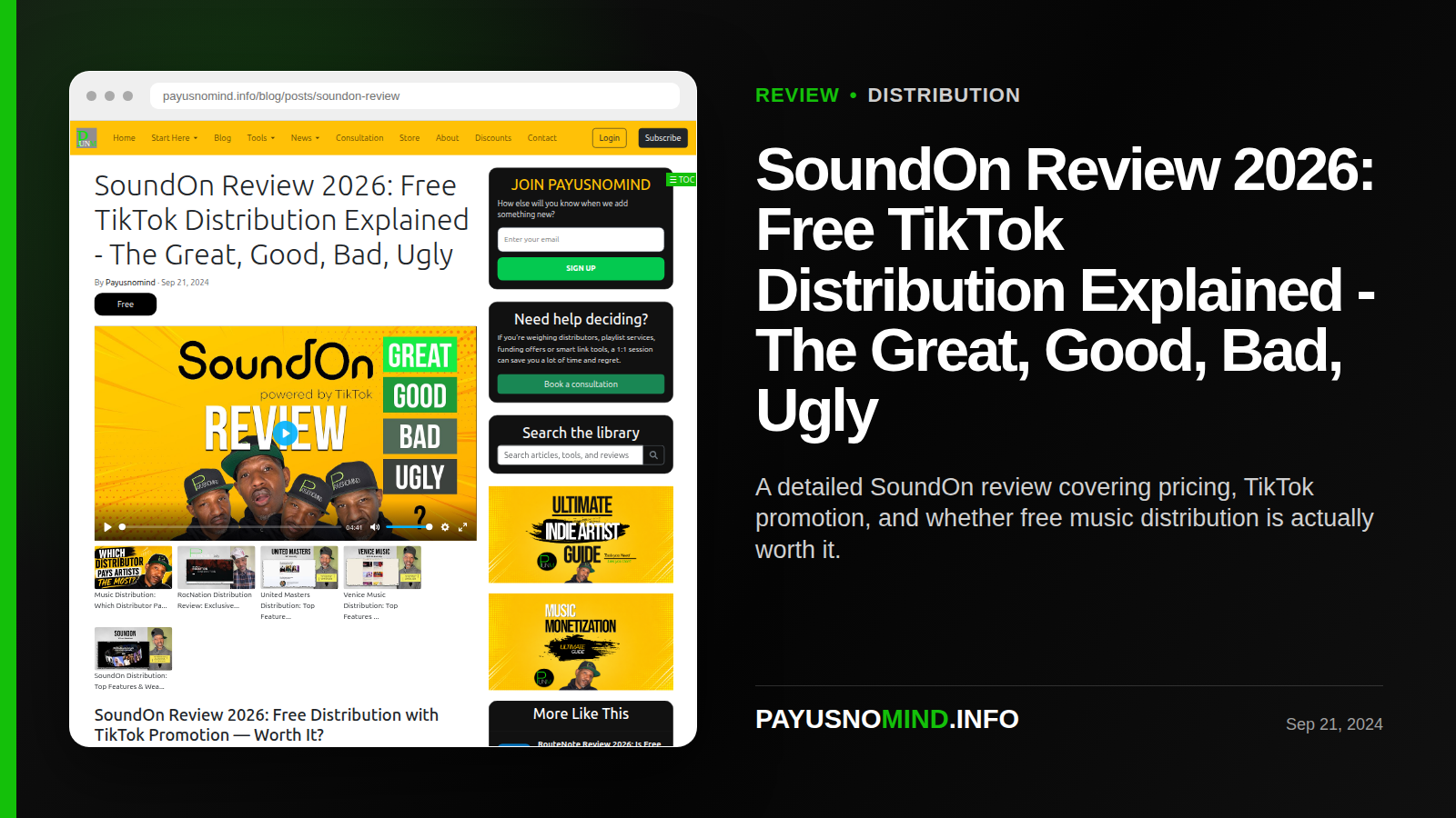 SoundOn Review 2026: Free TikTok Distribution Explained - The Great, Good, Bad, Ugly thumbnail