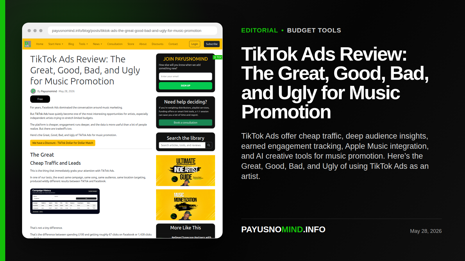 TikTok Ads Review: The Great, Good, Bad, and Ugly for Music Promotion thumbnail