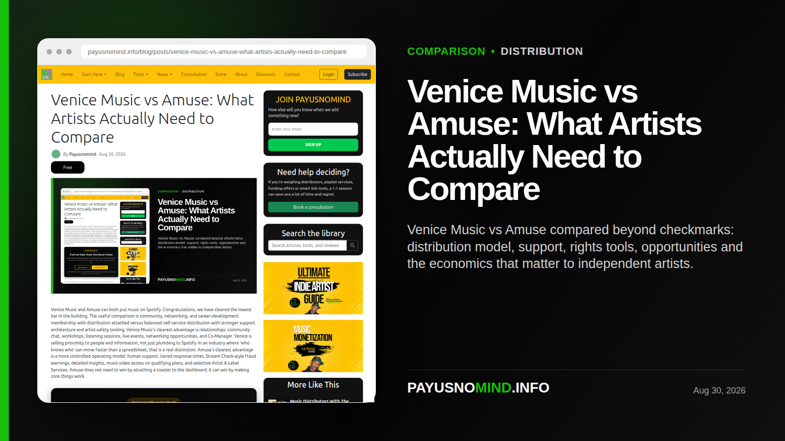 Venice Music vs Amuse: What Artists Actually Need to Compare
