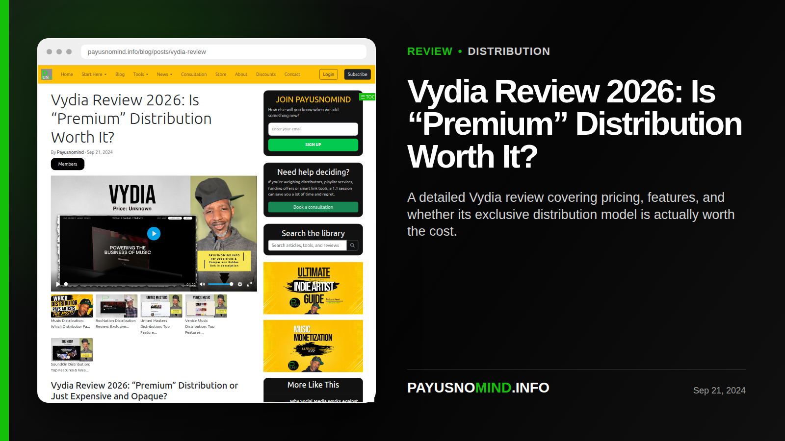 Vydia Review 2026: Is “Premium” Distribution Worth It?