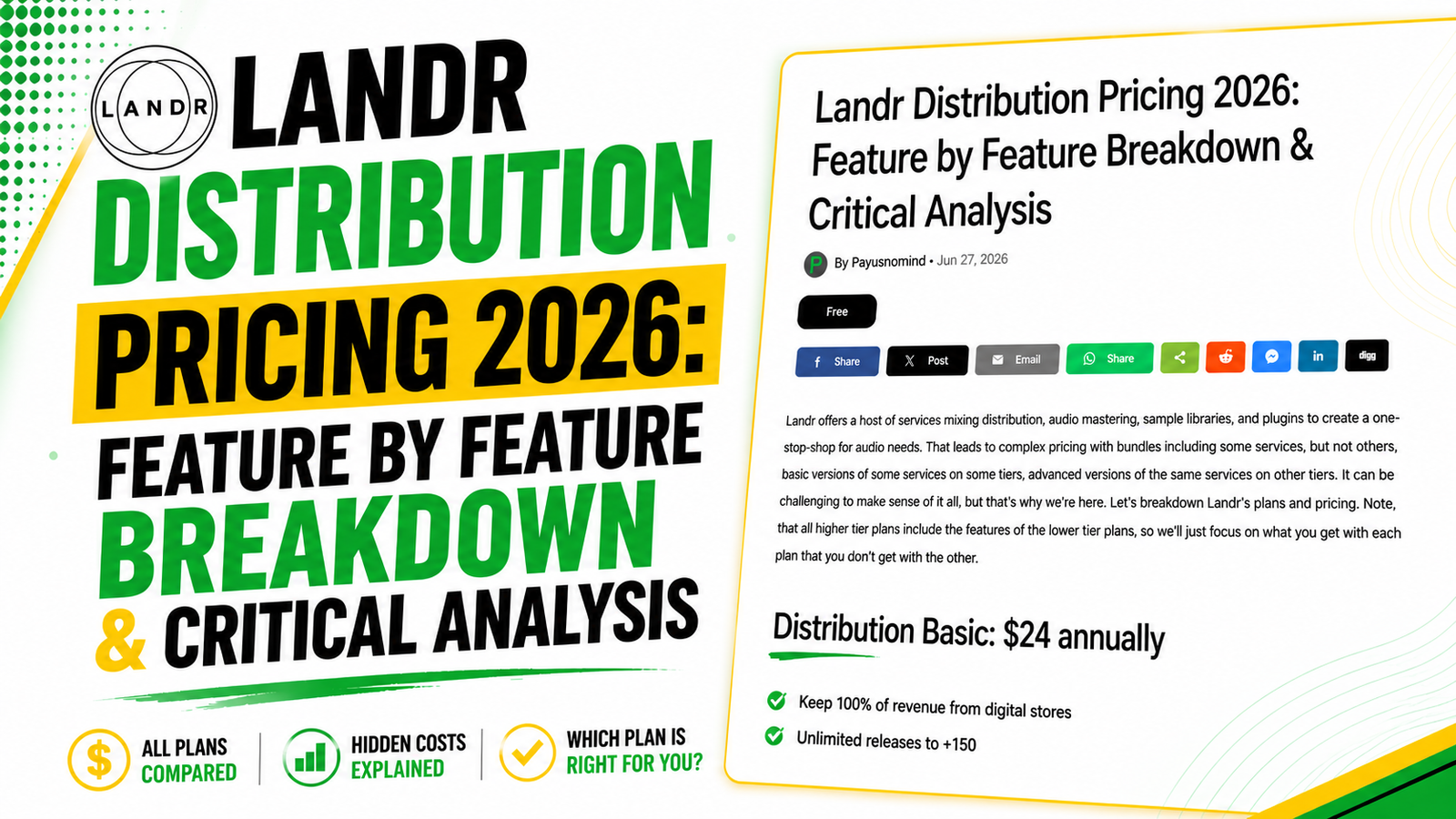 Landr Distribution Pricing 2026: Feature by Feature Breakdown & Critical Analysis thumbnail