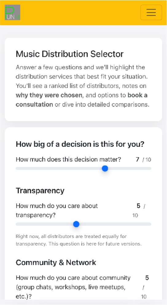 Distribution Selector