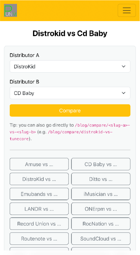Distributor Head to Heads